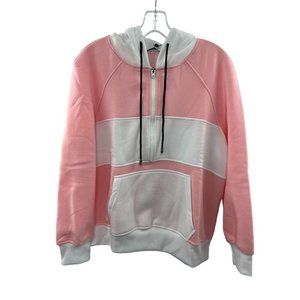 NWT Soter Women's Fashion Pink and White Sweatshirt Long Sleeve Hoodie